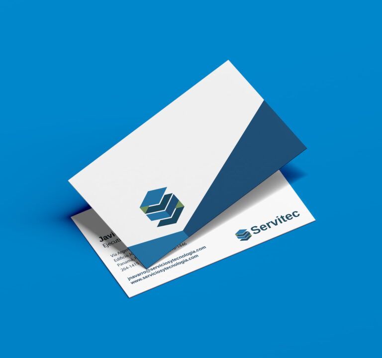 tarjetas de presentación en fondo azul
